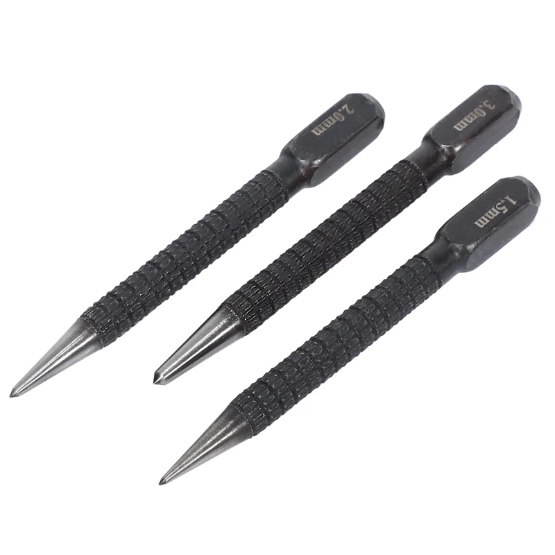 High-Carbon Steel Center Punch Set, antiderrapante centro soco, marcação de madeira de aço metal liga, ferramenta de perfuração, 10cm, 18Pcs