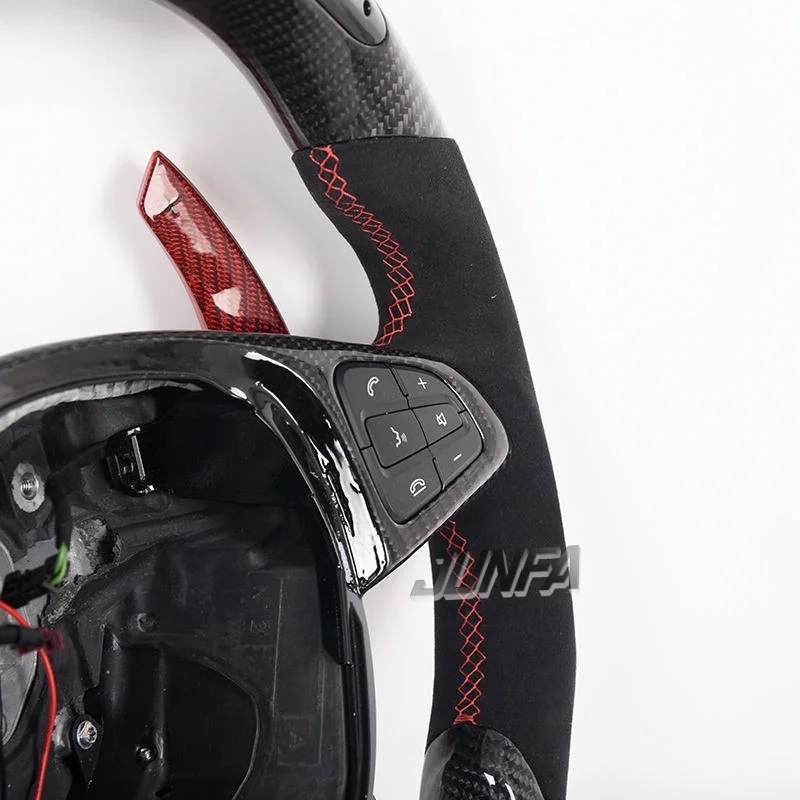 Custom Gloss Carbon Fiber Leather Steering Wheel For Benz B C E Class GLA GLC GLE CLA AMG