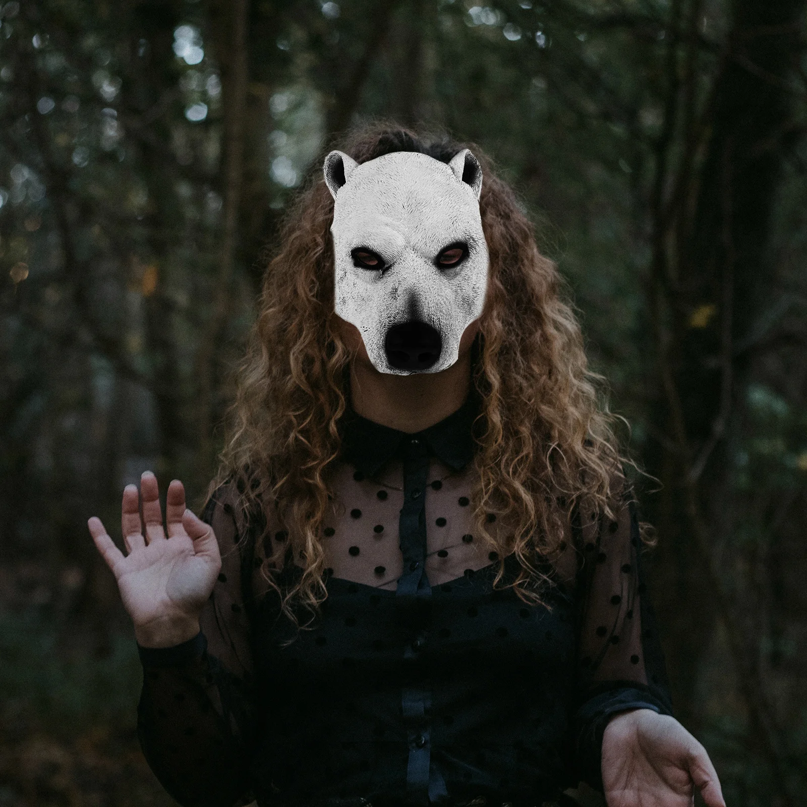 

Delicate Animal Polar Bear Mask Creative Costume Party Prop Cosplay Face Mask Festival Party Accessory Stage Performance Prop