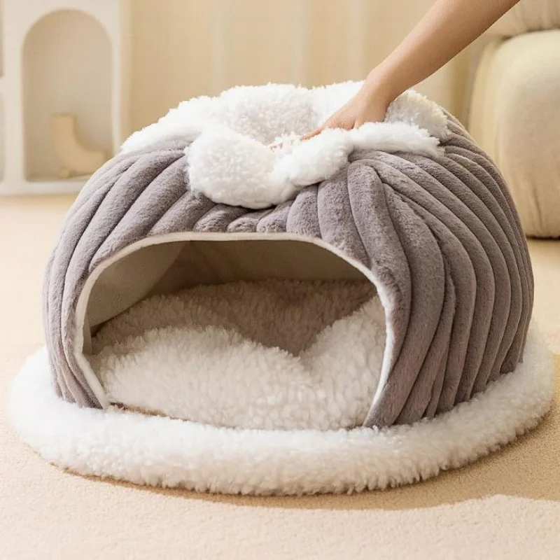 Winter Cozy Pet House Dogs Soft Nest Kennel Sleeping Cave Cat Dog Puppy Warm Thickening Tents Bed Nest For Small Dogs Cats