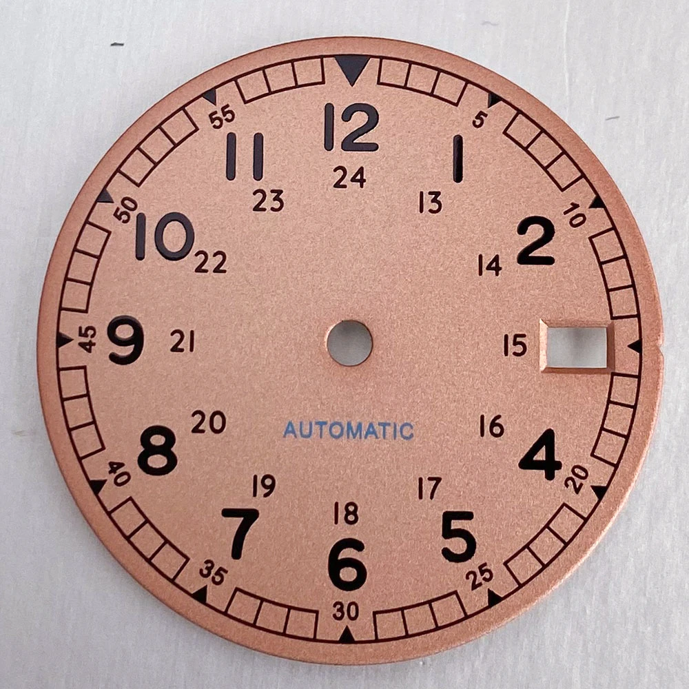 NH35A Uhr Ersatz Zifferblatt Pliot Zifferblatt für NH35 NH36 Automatische Männer Weiß Schwarz Lachs Zifferblätter Datum Fenster – Detail 14