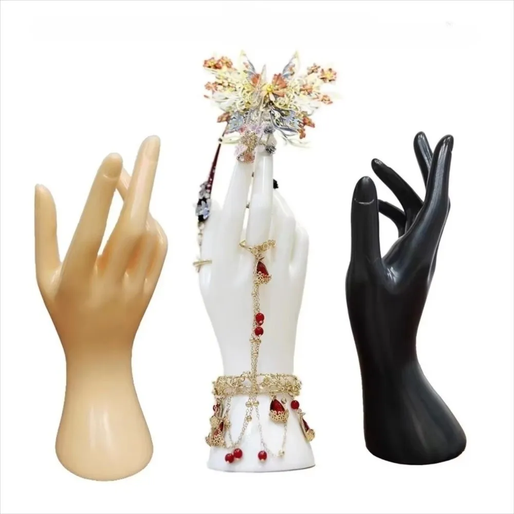 

Durable Plastic Jewelry Display Hand Model Black/White Sketch Decoration Ring Organizer Display Props Stable Mannequin Hand