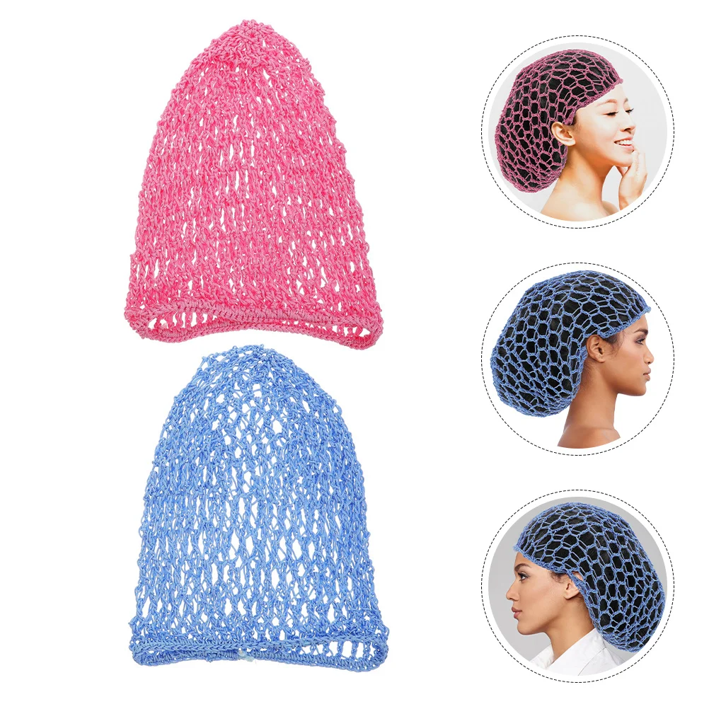 

2Pcs Sleeping Hairnet for Women Crochet Cap Breathable Mesh Design Drooping Style Versatile Use Crocheted Hair Nets Cap