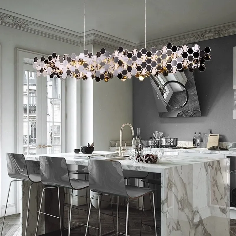Minimal Restaurant Chandelier Post Modern Light Luxury Dining Hall Bar Creative Personality High end Dining Pendant Lamps