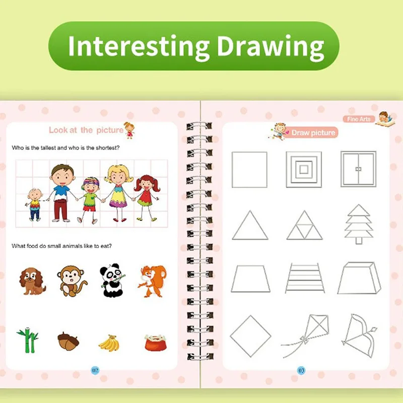 4 Pcs Tiny Thinkers Tracetrek Workbook Magic Grooved Practice Copybook Reusable Preschool Workbooks Pen Control Training Libros