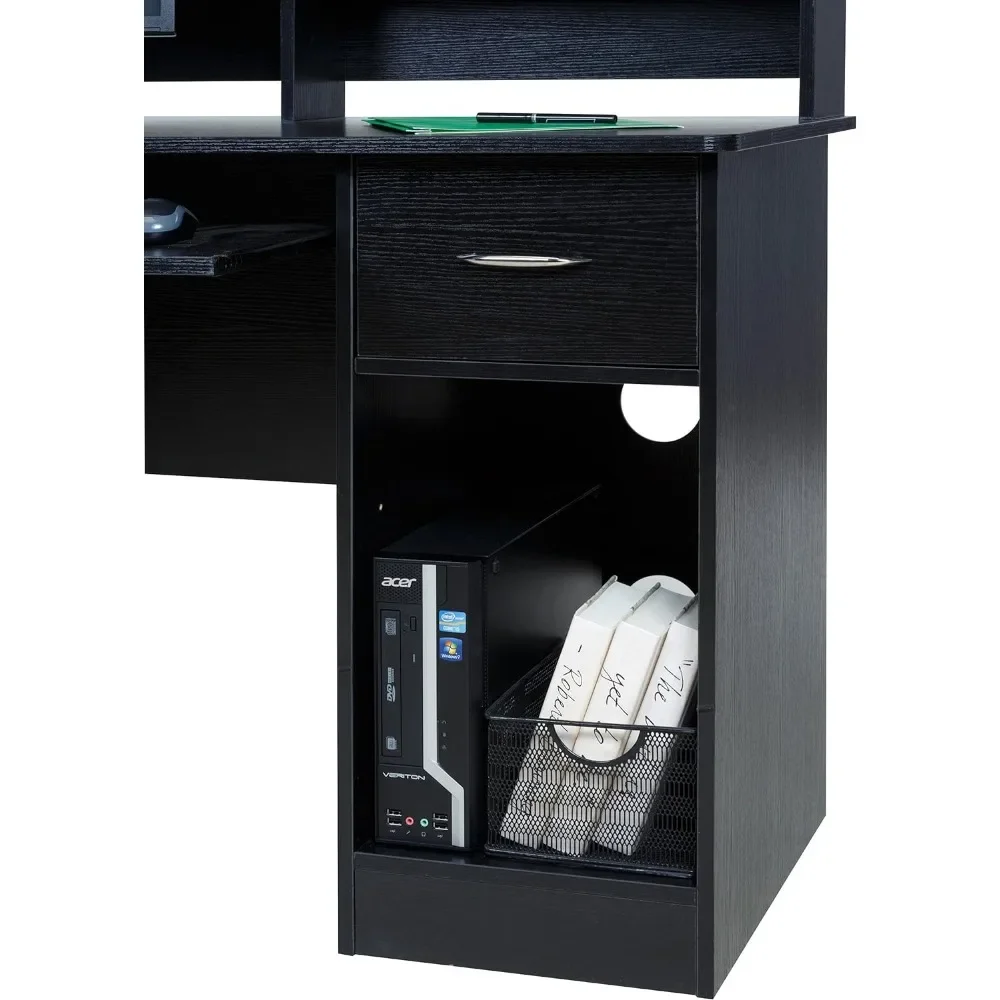 Computer Desk Reception Counter Desk Hutch With Pull-Out Keyboard Black Furniture Tables Shop Front Office