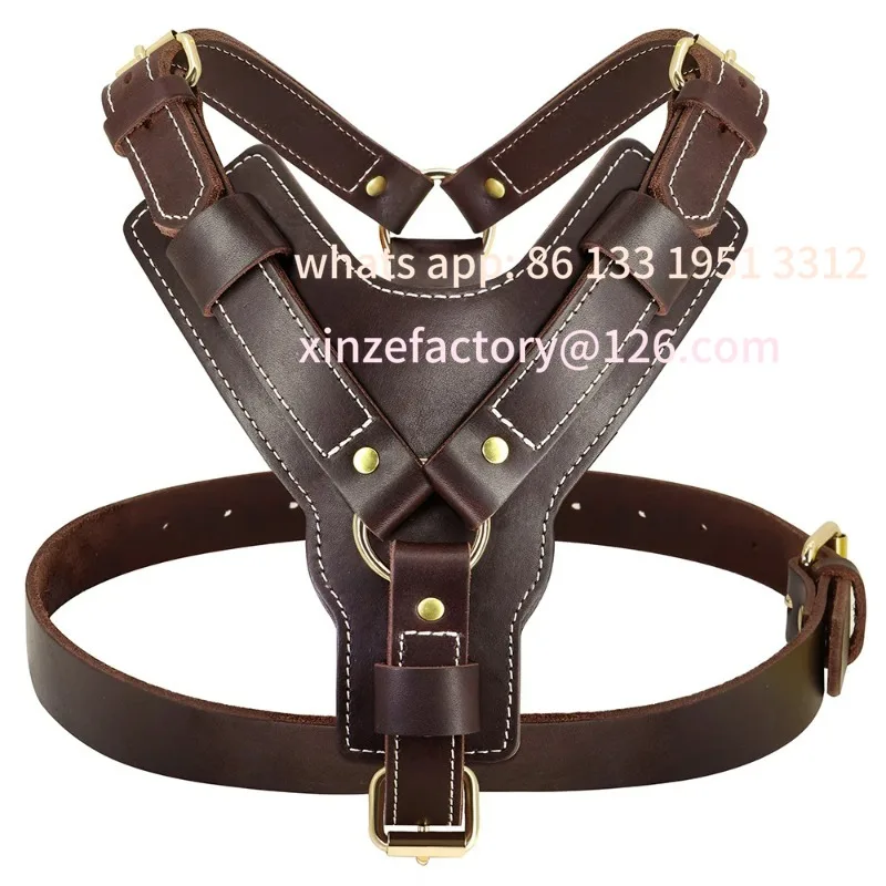 

Customizable Vest Adjustable Strap for German Shepherd Labrador Husky WalDurable Genuine Leather Dog Harness Large Dog Harnessz