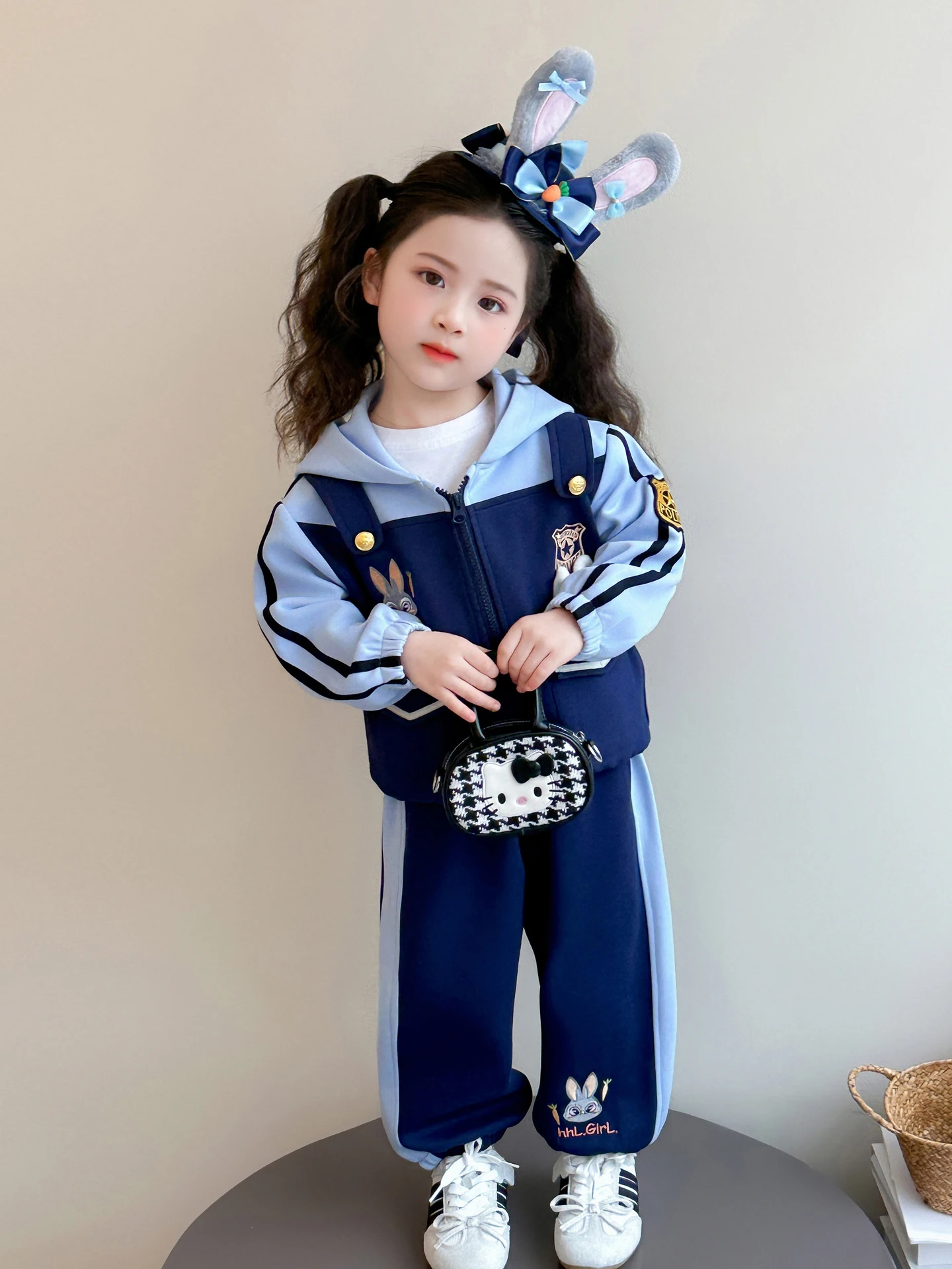 

Children's Judy Niel Work orm Set Performance Costume Birthday Par Spring Season Rabbit Police Officer Outfit