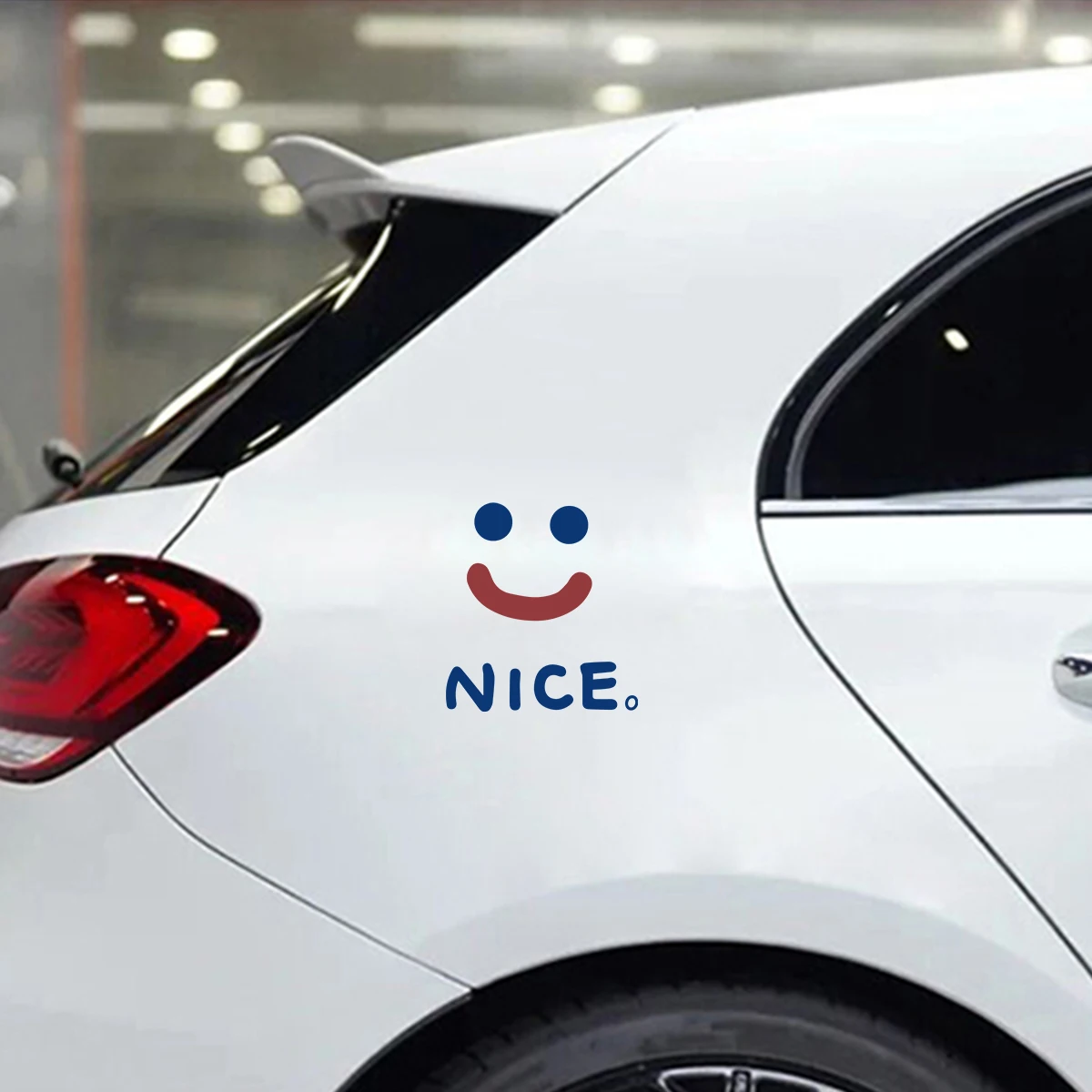 NICE Cute Cartoon Happy Face Stickers, Trendy Retro Vinyl Decals for Car, Electric Car, Motorcycle Decor Accessories