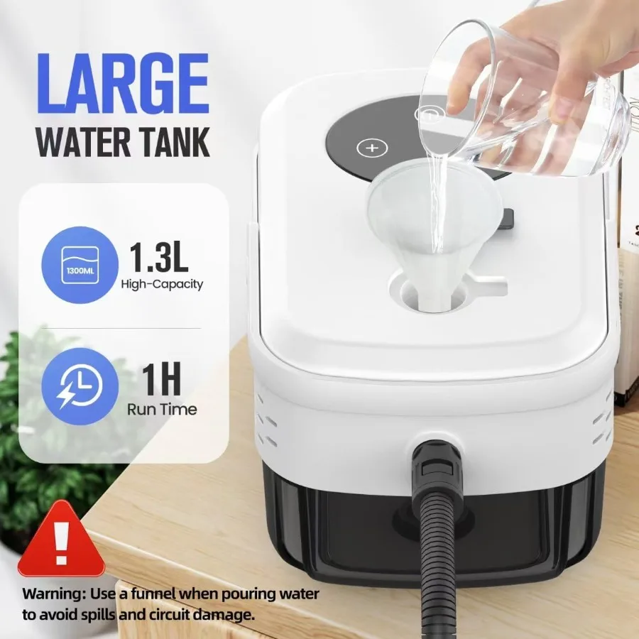 منظف البخار المحمول 6 تروس مُبخّر محمول قابل للتعديل مع خزان 1.3L جهاز بخار عالي الحرارة مضغوط لسيارة الجص الأرضية المنزلية