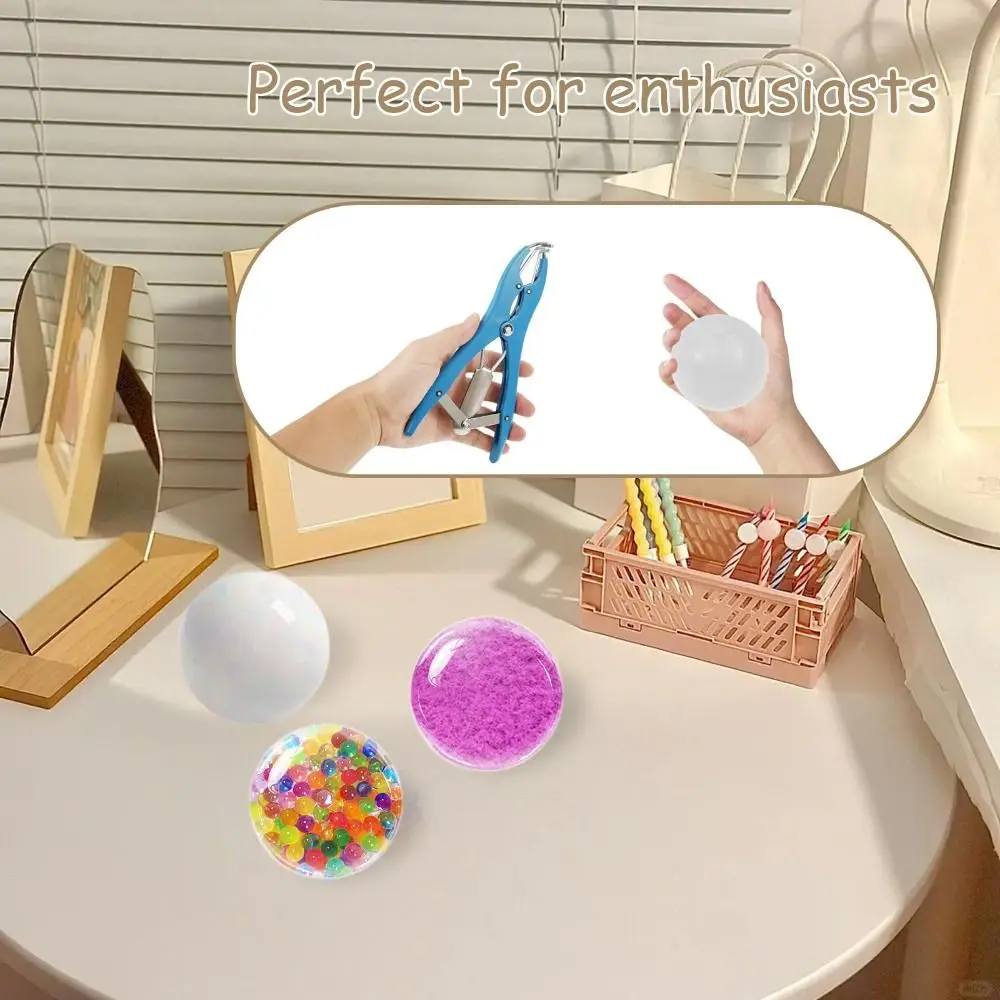 DIY Stress Relief Empty Ball Shell Kit Transparent TPR  Water Ball Making Materials with Plugs Ties and Filling Tools