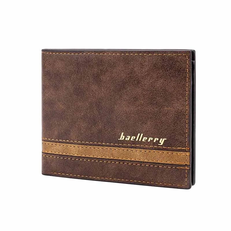 

2025 Men Short Leather Slim Coin Wallets Business Man Money Clip Credit Card Holder Purse Thin Minimalist Classic Bifold Wallet
