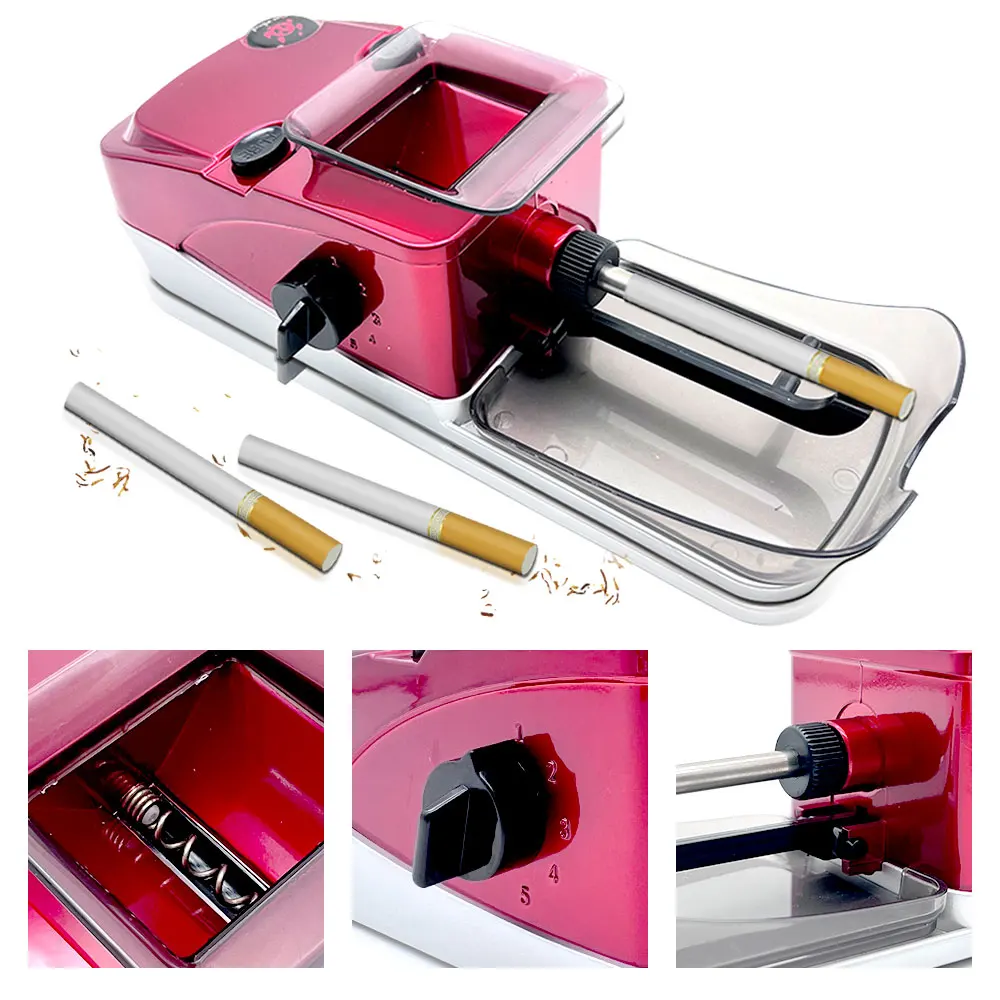 5.5/6.5/8mm Cigarette Making Machine Injector Tobacco Grind 5 Modes Adjustable Speeds Automatic Electric Cigarette Roller Device