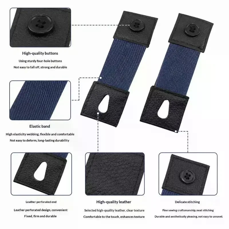 1Pair Shirt Cuff Extender Elastic Button Extension Strap Men Women Sleeve Holder Cufflinks Arm Cuffs Bands Extension Accessorie