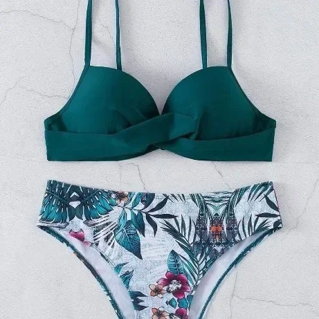 시즌 핫세일 신상 비키니 수영복 투피스 세트, 세련된 분리형 디자인 크로스보더 스타일 여성 수영복 (마)