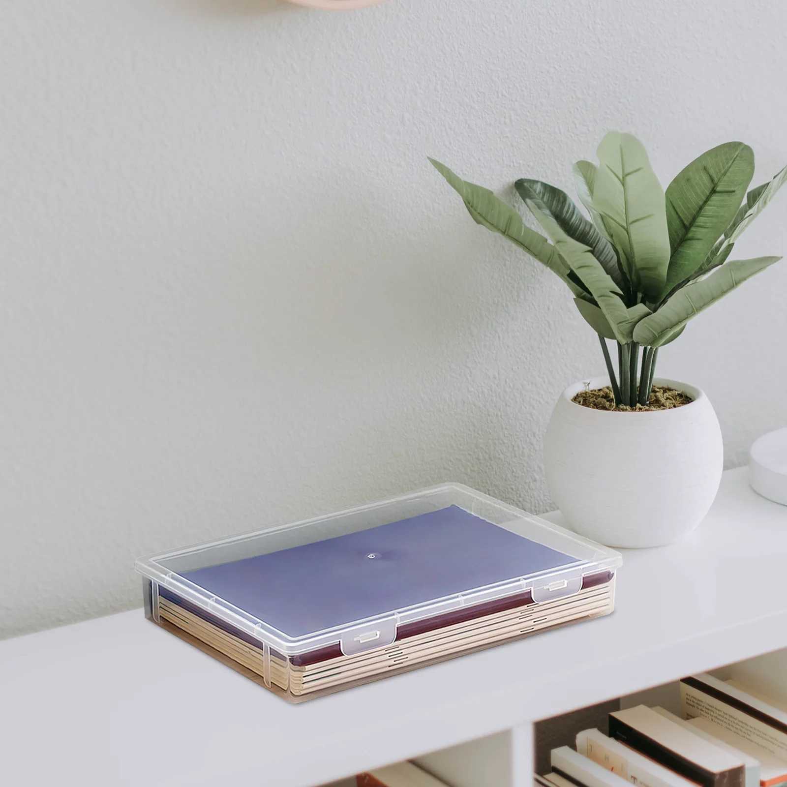 

Органайзер для документов с защелкой, большой пластиковый контейнер для хранения бумаг формата А4, карточек, фотографий