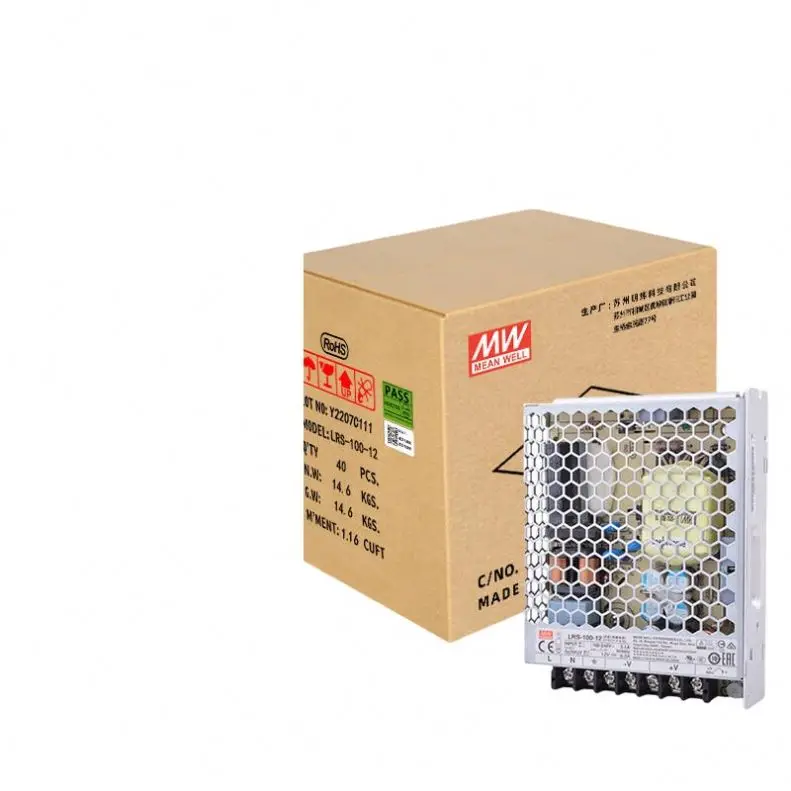 

MEAN WELL MW LRS-100-12 MEAN WELL MW Power Supply DC Regulated Transformer CCC Certified 12V8.5A Output [Packaged] 40pcs