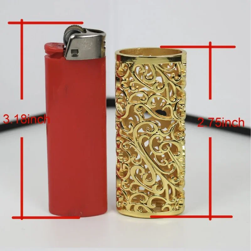 Retro Metal Lighter Case with Hollow Out Design, Sleeve Cover, Ideal Gift for Smokers and Collectors