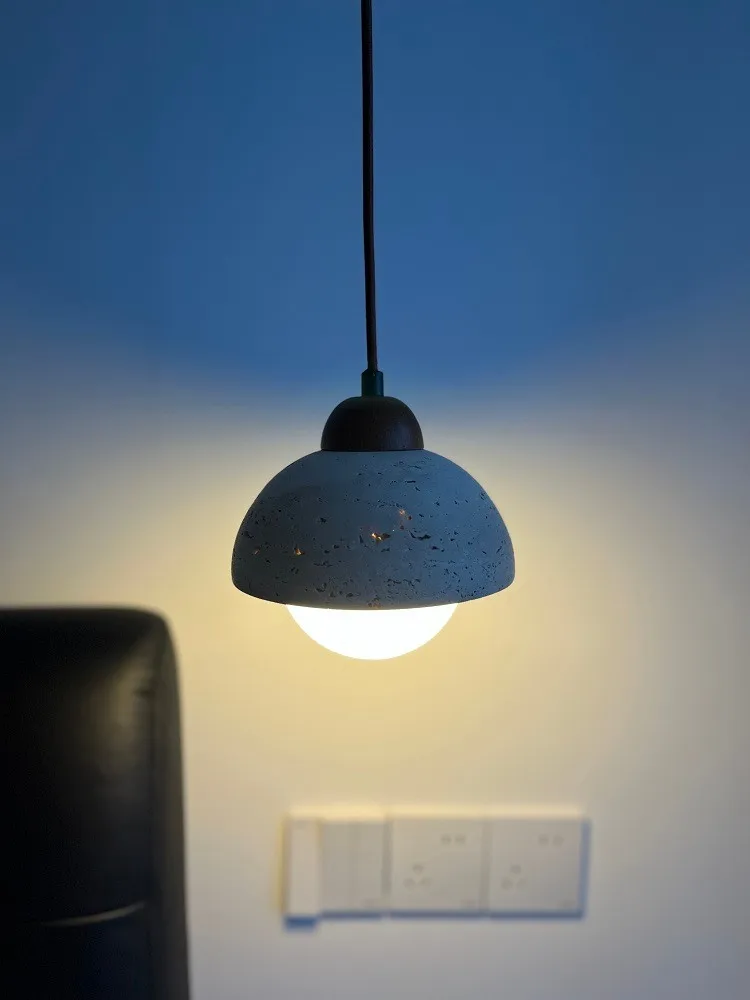 Japoński minimalistyczny styl lampa wisząca kryty LED orzech/kolenie żółty trawertyn żyrandol salon sypialnia kawiarnia Bar wisząca lampa