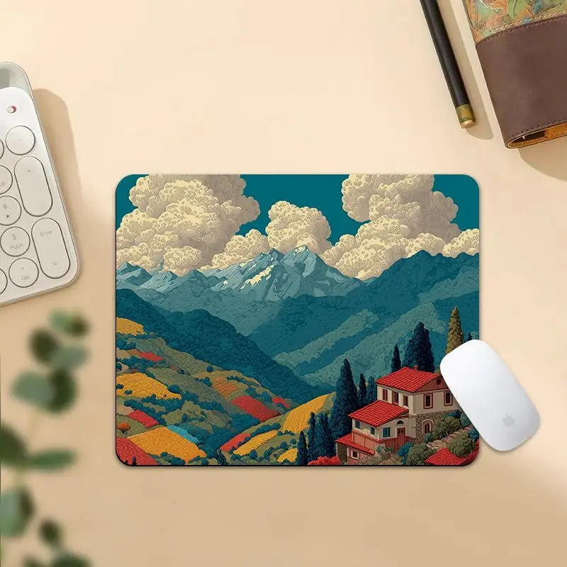 カラフルな秋のパーソナライズされたクリエイティブな小さなガラスマウスパッドリストガードパッドコンピュータキーボードパッドオフィス汚れに強いデスクパッド