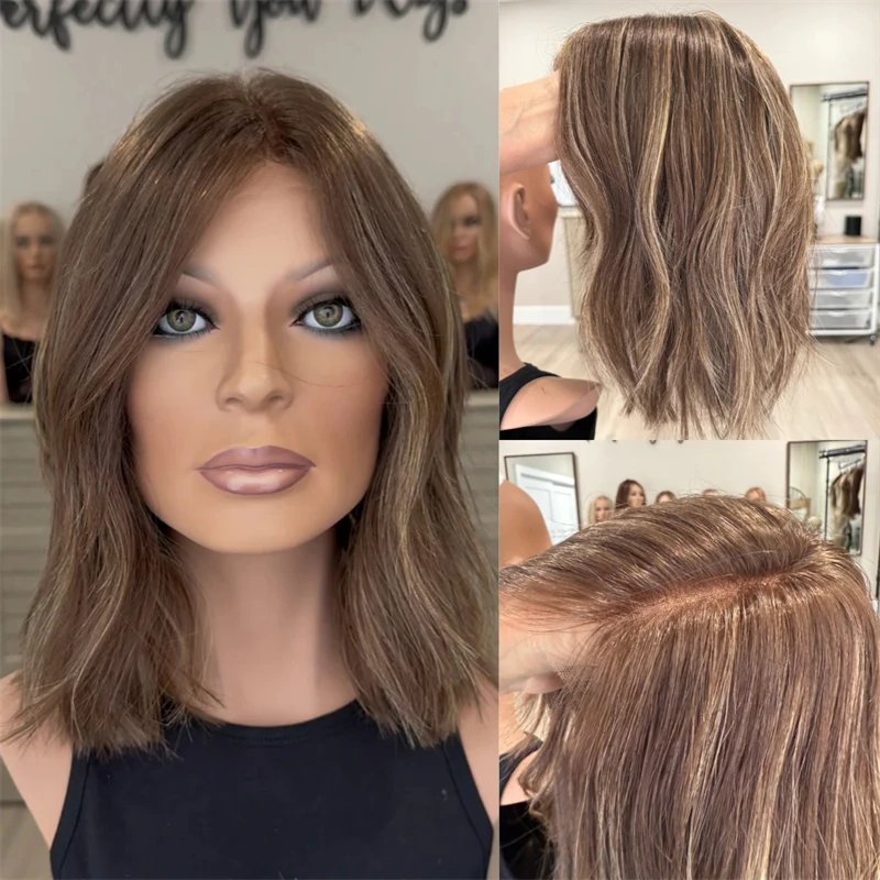 

Short Wave Bob Middle Part Ombre Caramel Brown Synthetic HD Lace Front Wig Heat Resistant Wig Glueless Wig Party Daily Cosplay