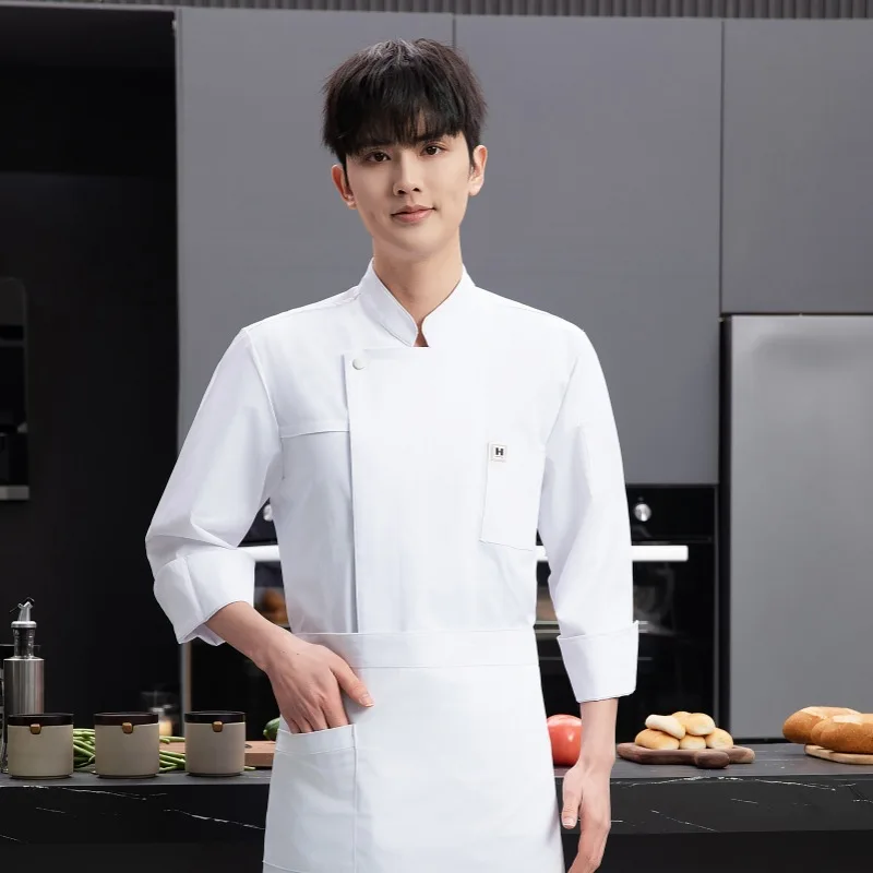 زي طاهٍ للمطاعم الغربية للخريف والشتاء، ملابس تقديم الطعام في الفنادق، مقصف الخباز، متجر الكيك، ملابس العمل بأكمام طويلة