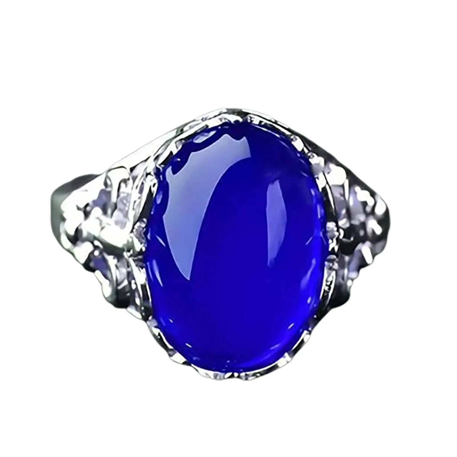 الفولاذ المقاوم للصدأ البيضاوي الحجر الطبيعي الدائري للرجال النساء فنجر مجوهرات اكسسوارات أسود أخضر عين النمر حجر خواتم #3