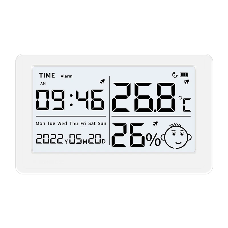 

Digital thermometers Temperature Humidity Wall Clock LCD Electronic Mini Thermometer Hydrometer Meter weather station for home