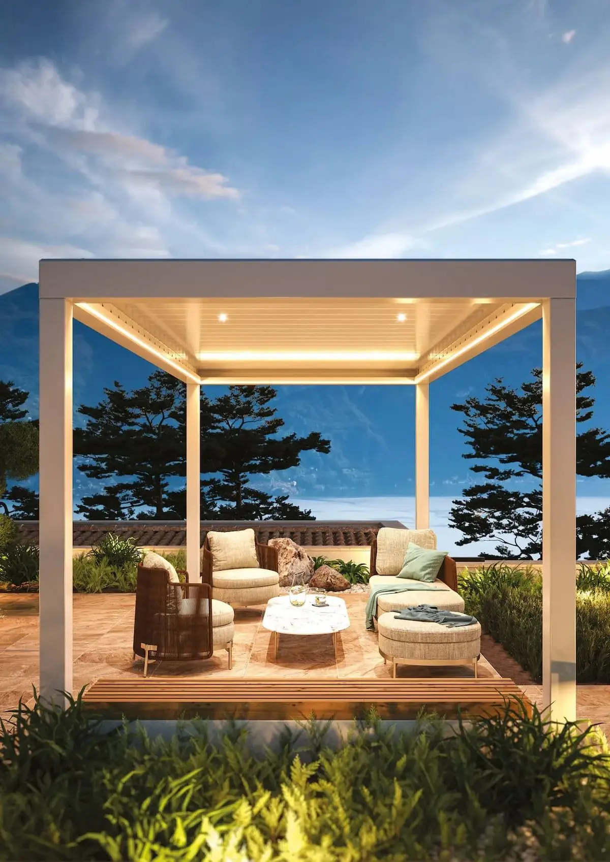 

Алюминиевый павильон для патио и сада, уличная беседка для солнечной комнаты, моторизованная жалюзи, крыша, биоклиматические водонепроницаемые беседки для защиты от солнца