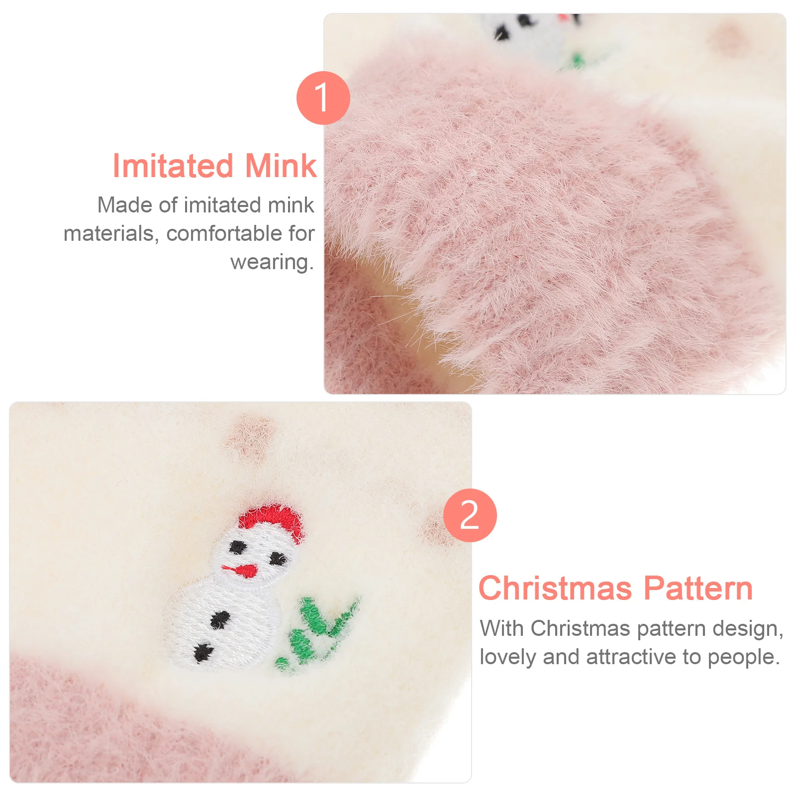 

1 Pair Christmas Warm Gloves Thicken Touch Screen Winter Woman Gloves For Cold Weather Lovely Pattern Durable Comfortable Gift