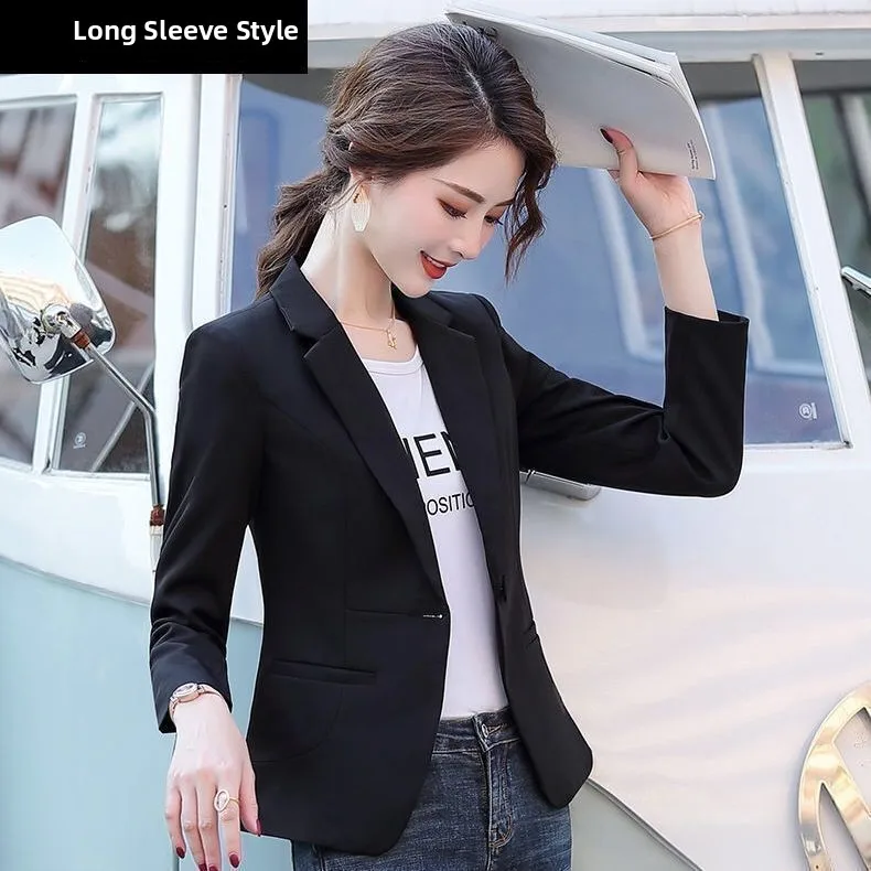 

Faionable Slim Fit Women's ort Suit Jaet Casual Versatile Korean Sle Spring Autumn 2023 New Arrival Quali Workwear