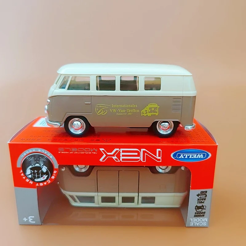 Welly VW T1 Polizei-Bus – Grüner Bulli 1950-1967, Maßstab 1:34–1:39, Die-Cast Modell, Neu Im Karton