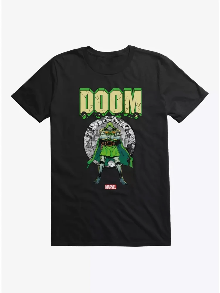 Marvel nueva moda cómic Vintage Dr. Doom Collapse Pose Print alta calidad hombres y mujeres camisetas casuales sueltas de manga corta