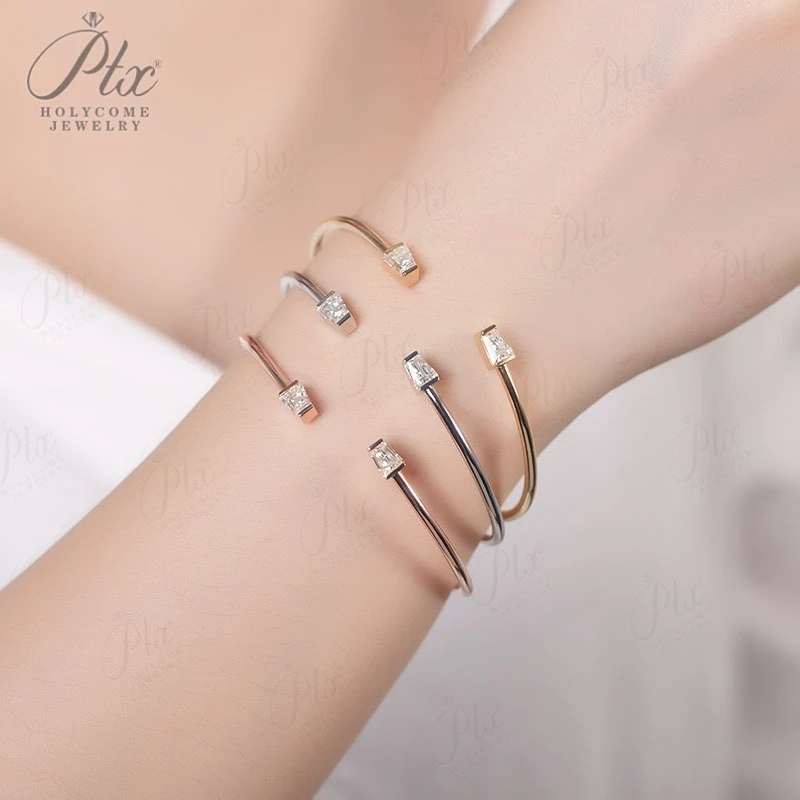 

Серия открытых браслетов-манжетов доступны в различных стилях с муассанитом класса VVS1 для женщин. Только дизайн и идеальный подарок на помолвку.