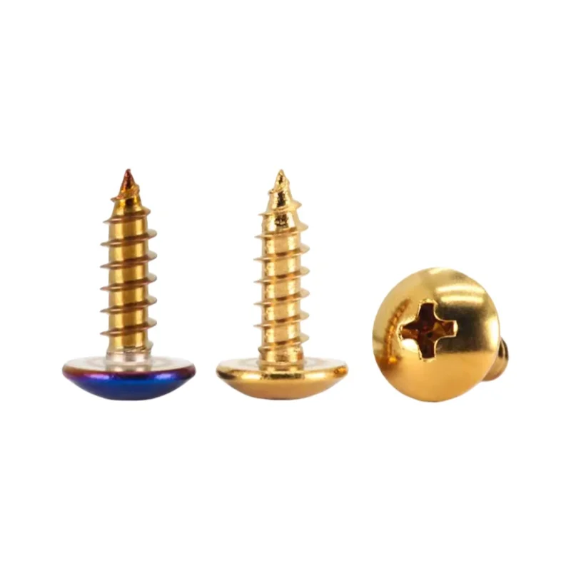 304 Stainless Steel M5 Blue/ Gold Large Pan Self Tapping Screws For Motorcycle Modification Decorative Bolt