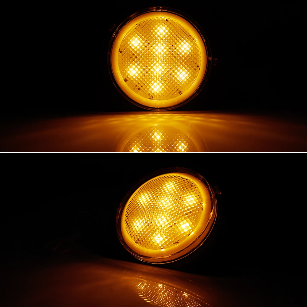 Amber LED Front Fender Side Marker Lights with White DRL/Driving Lights For 2007-2017 Jeep Wrangler JK or JK Rubicon Unlimited