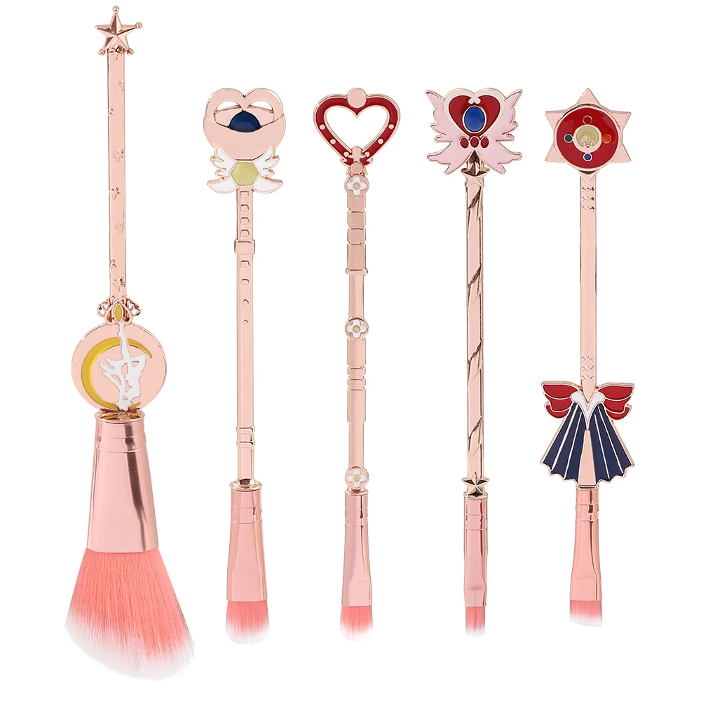 Sailor Moon Makeup Brushes Set Women Girl Powder Eyeshadow Eyeshadow Blending Wand Brush Pinceaux Pink Soft Synthetic Hair