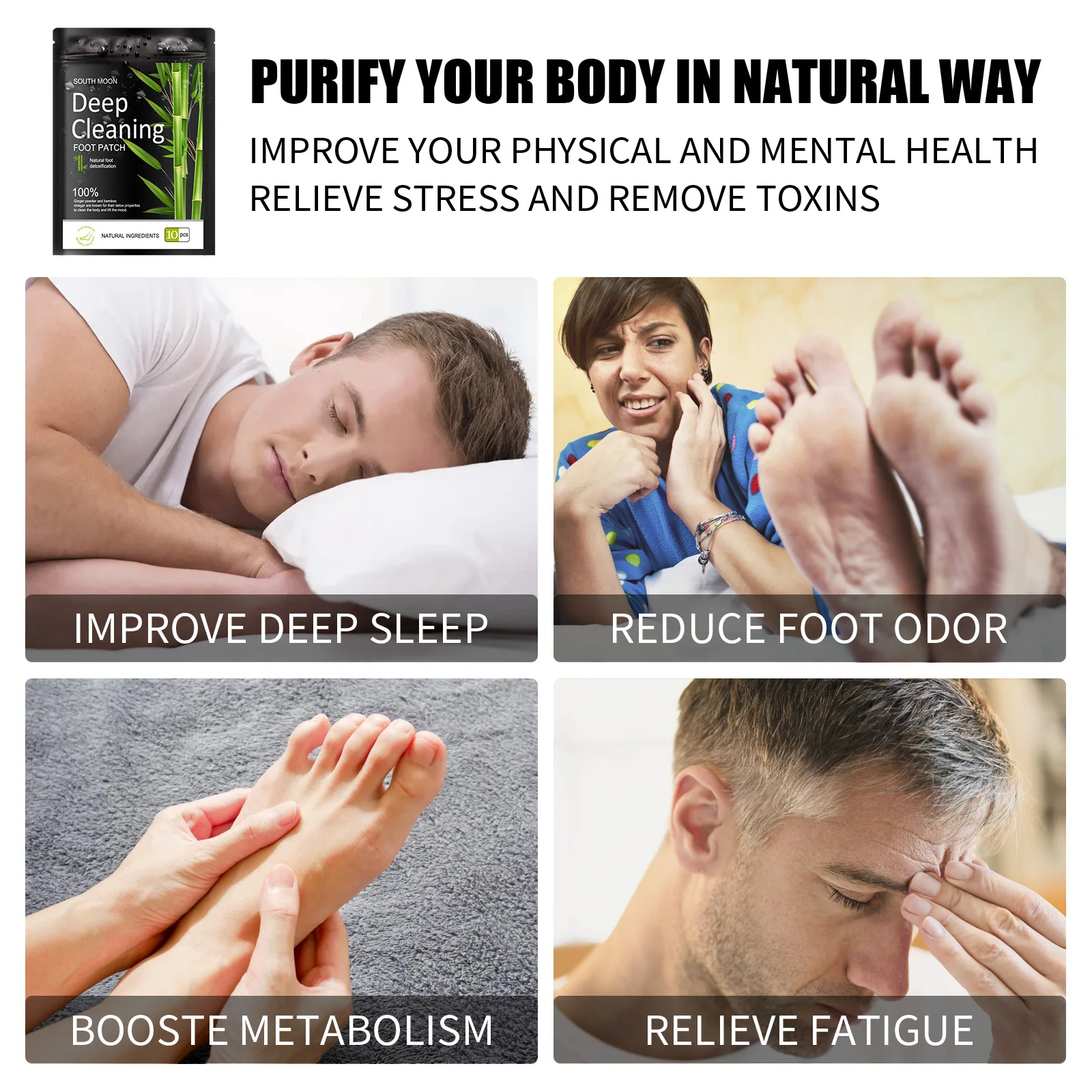 10 sztuk Detox plastry na stopy Stress Relief stopy głęboki sen ziołowy Detox naklejka kondycjonowanie ciała łagodzi stres narzędzie do pielęgnacji stóp