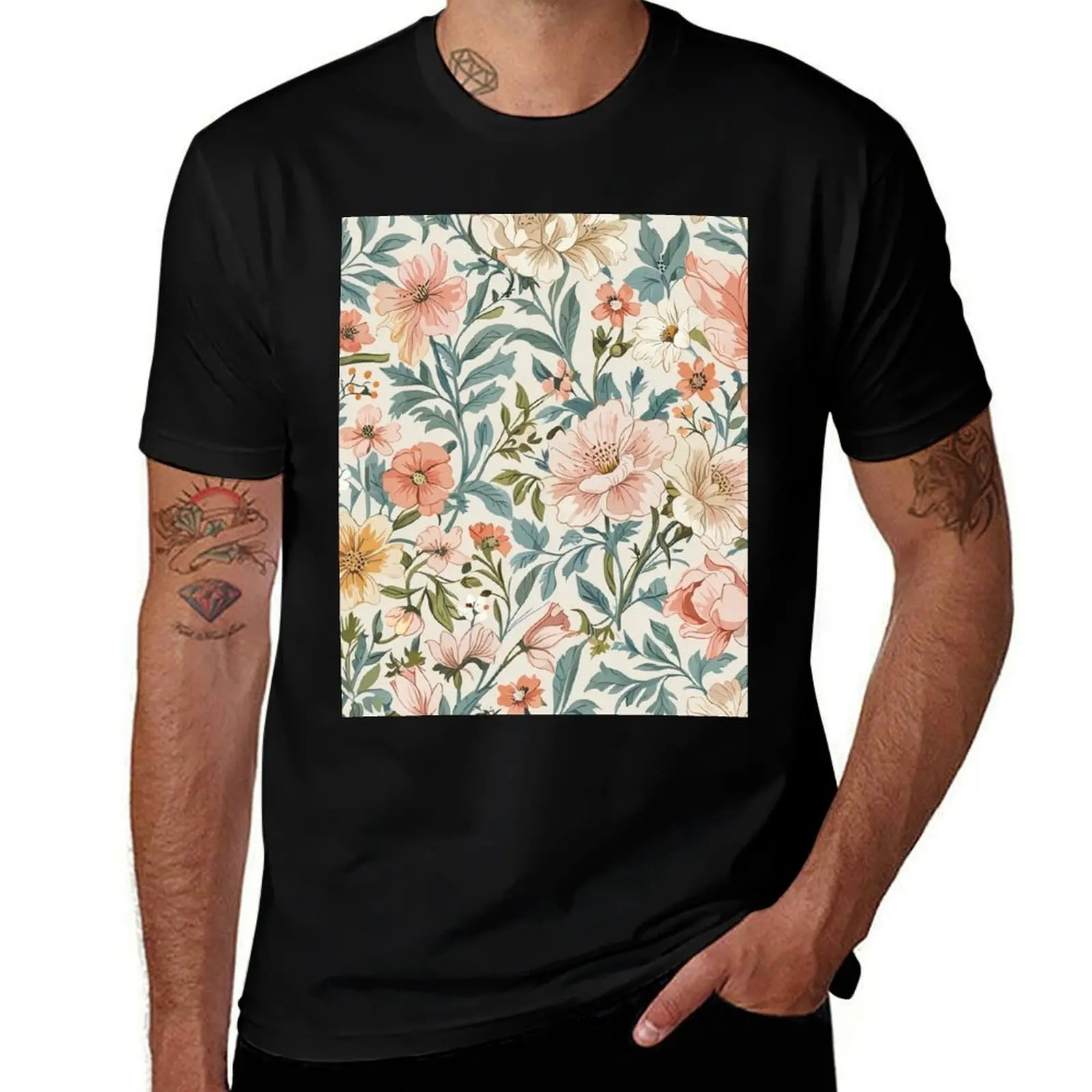

Soft Pink Flowers T-Shirt Man t-shirt custom t-shirts oversizeds T-shirt men
