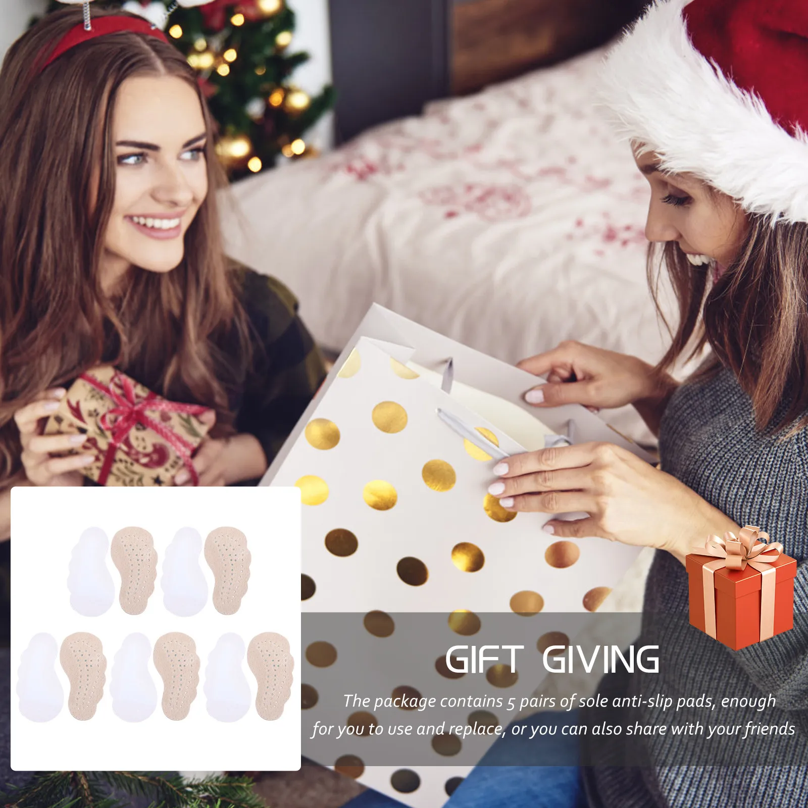 

5Pairs Heel Pad Anti-Slip Forefoot Pads High Heel Inserts Comfortable Shoe Half Insoles Sweat-Absorbing Non-Slip Foot Cushion