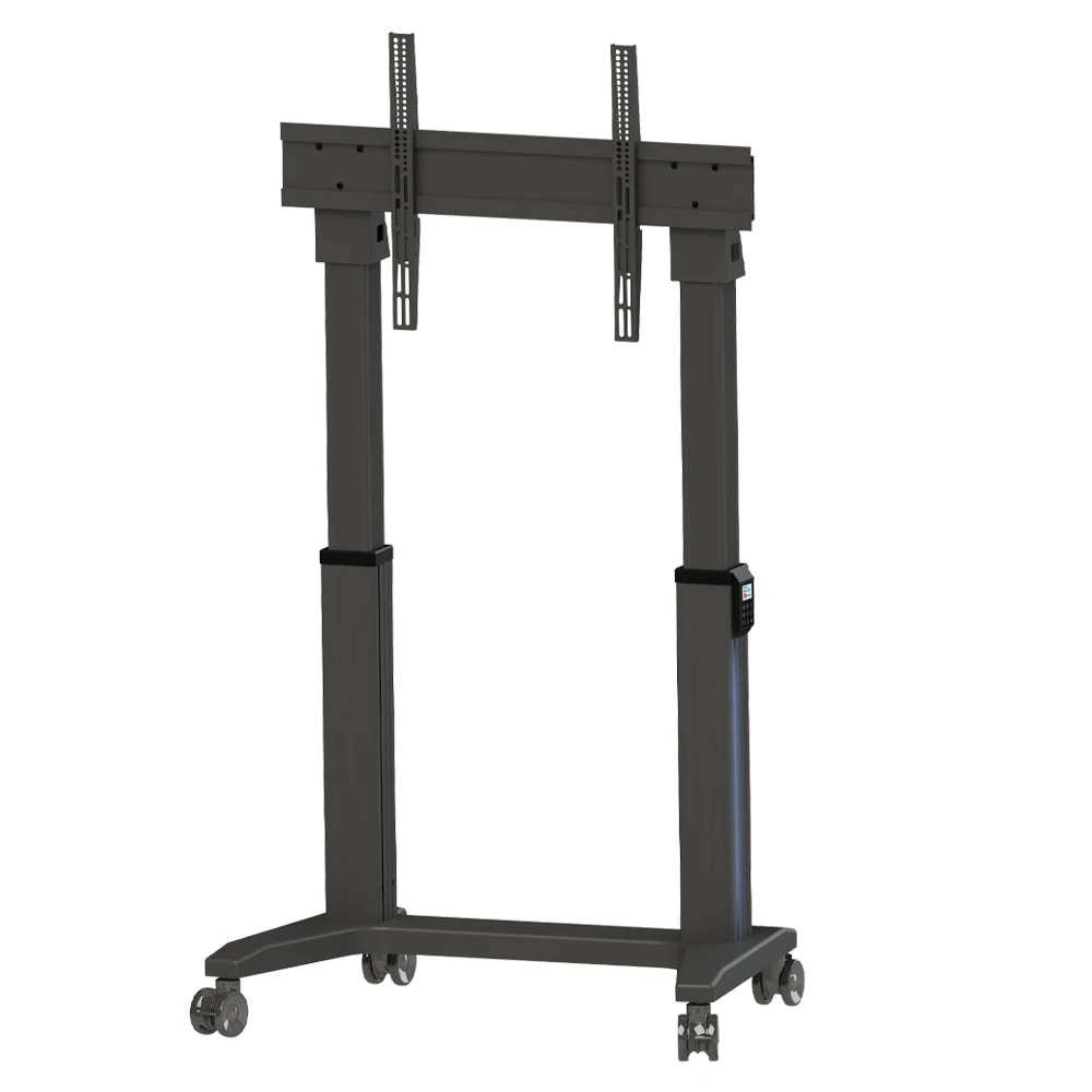 Motorized TV Floor Stand with Remote Control - Adjustable Height & Tilt for Flat Screen TVs - Universal Home Theater Mount