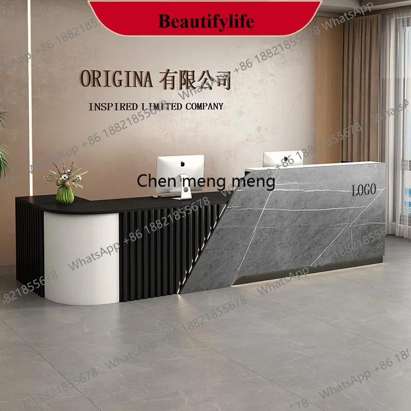 

D132 Office Beauty Reception Desks Luxury Salon Modern Reception Desk Cashier Simple Escritorio De Recepcion Commercial Furnitur