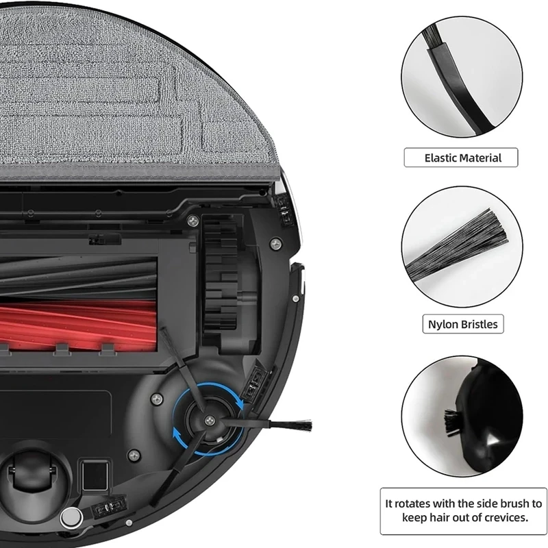 ل Roborock S8 Pro الترا جهاز آلي لتنظيف الأتربة استبدال أجزاء الملحقات الرئيسية الجانب فرشاة مرشحات Hepa ممسحة منصات أكياس الغبار #3