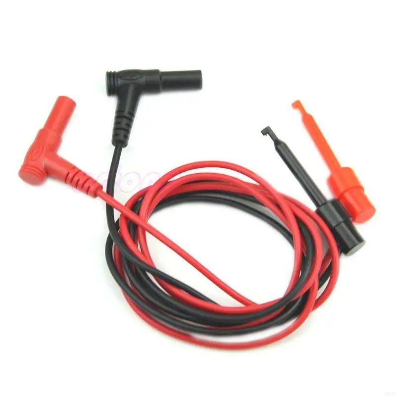 

T8UC New 1Pair Banana Plug To Test Hook Clip Probe Cable Fr Multimeter Test Equipment