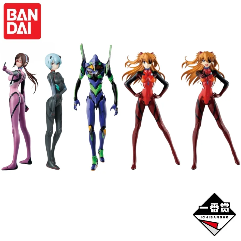 In Stock Bandai Original Neon Genesis Evangelion Ayanami Rei EVA Shikinami Asuka Rangure Figure Garage Collectible Ornaments