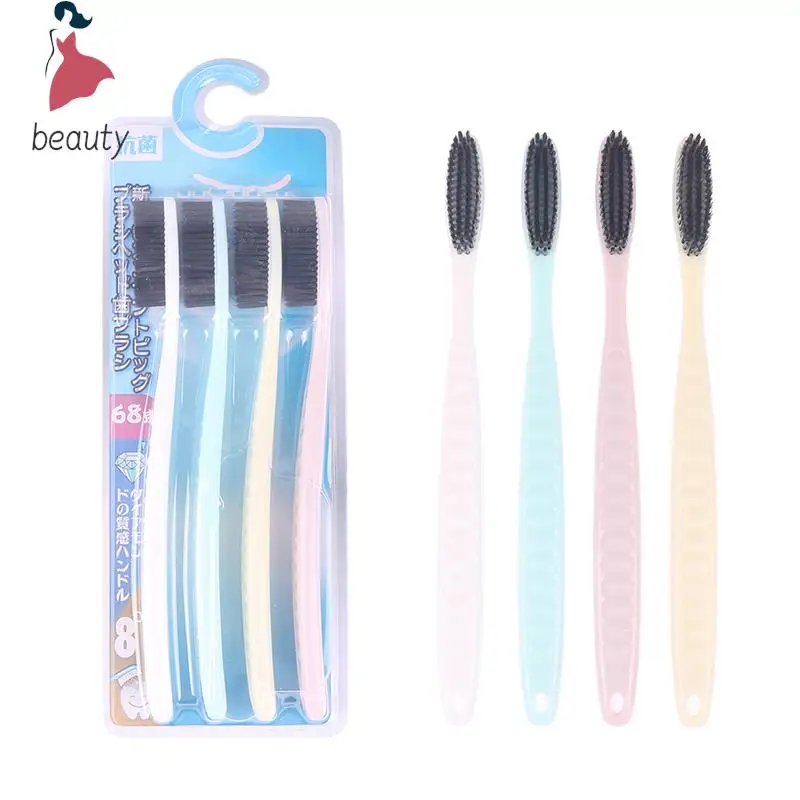 4Pcs Soft Long Head Adult Big Head Toothbrush Japanese And Korean Comfortable Teeth Super Soft Oral Cleaning Brush