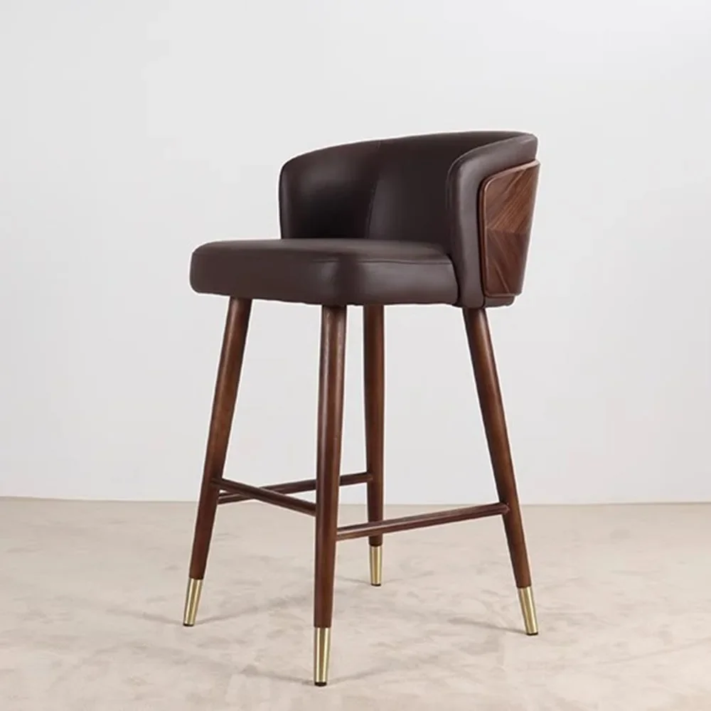 

Modern Leather Bar Stools Relaxing Counter Elegant Bedroom Nordic Chair With Back Restaurant Party Sillas Bar Furniture