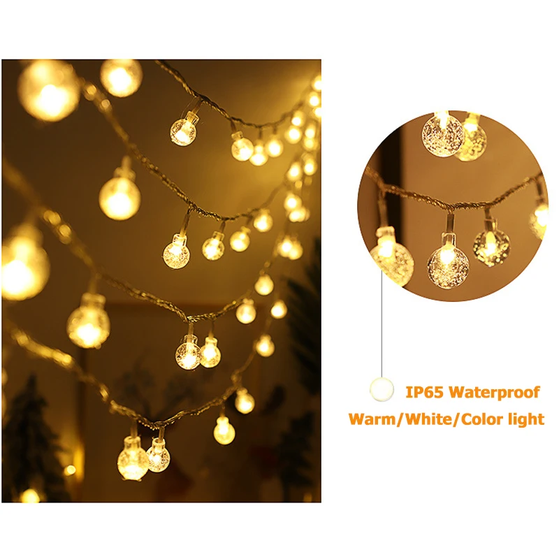 

LED Lights String Solar Garden Light Crystal Fairy Light Chritmas Decorative Waterproof Patio Light for Party Atmosphere Lights