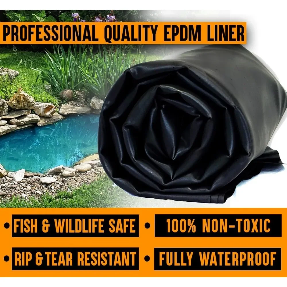 15 ft. x 20 ft. 45 Mil EPDM Rubber Pond Equipment for lakes, stream liners, and fish hatcheries Pond Liners,Pond Equipment