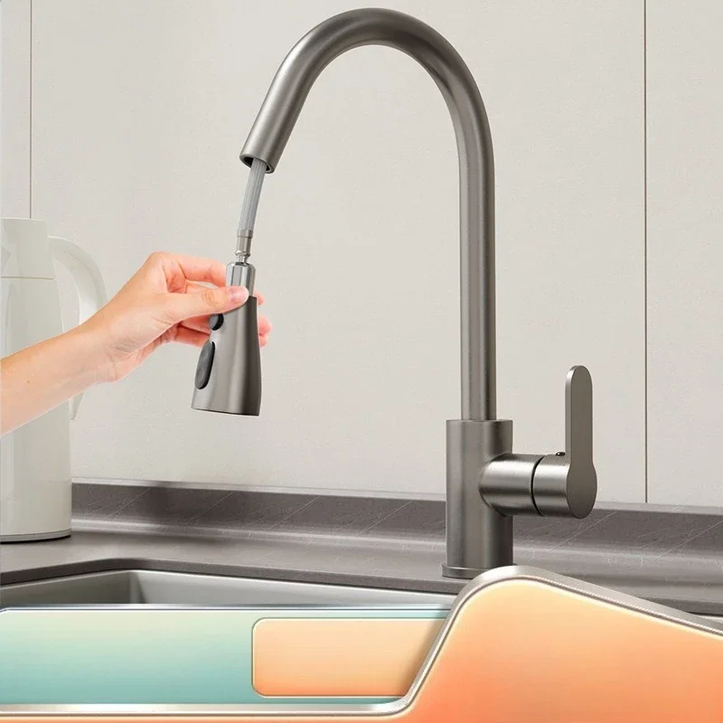 

Кухонный выдвижной смеситель с латунным корпусом, для горячей и холодной воды, для овощной мойки, для посудомоечной машины, многофункциональный бытовой кран